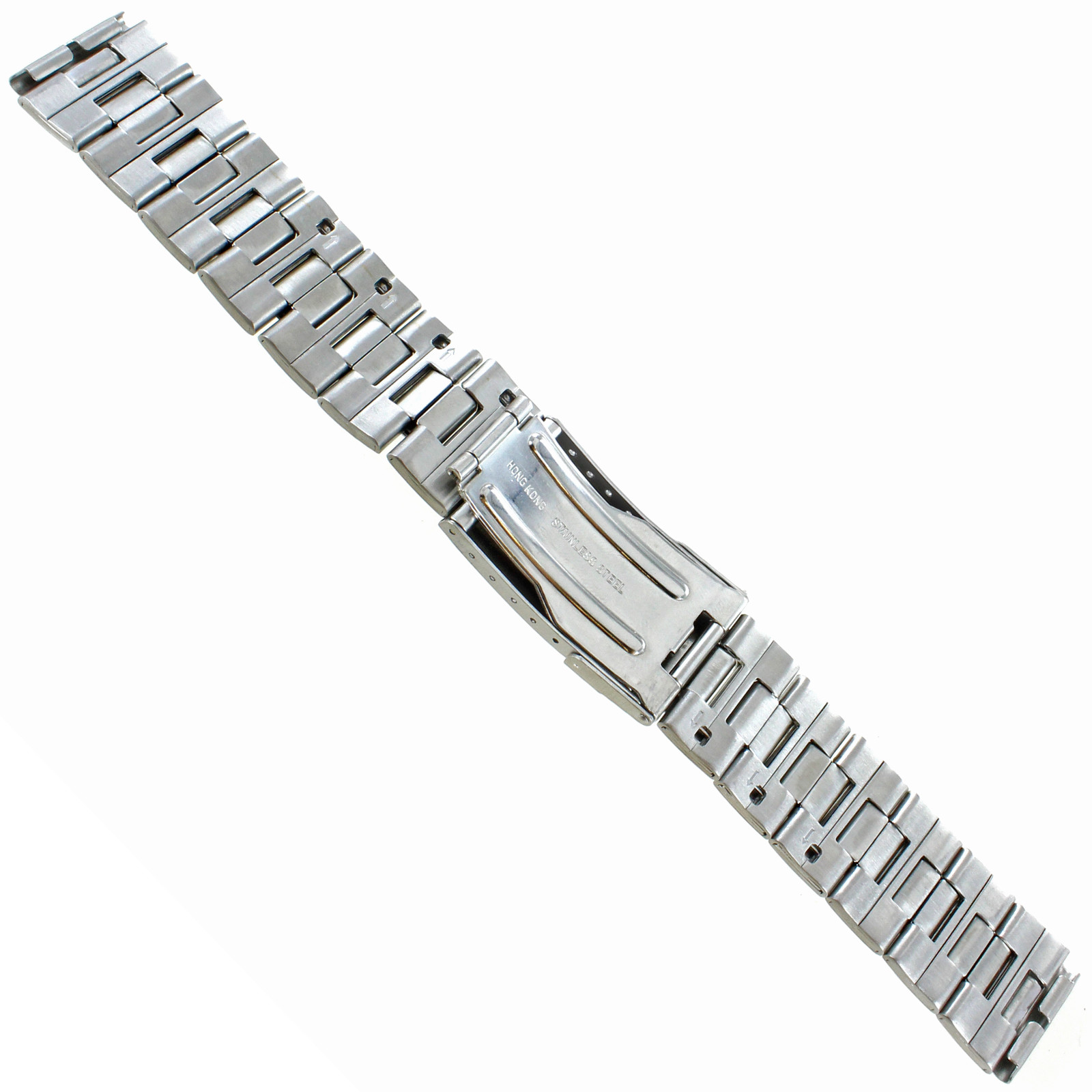 18mm or 20mm Hirsch Two Tone H Link Security Clasp Stainless Watch Band 5730