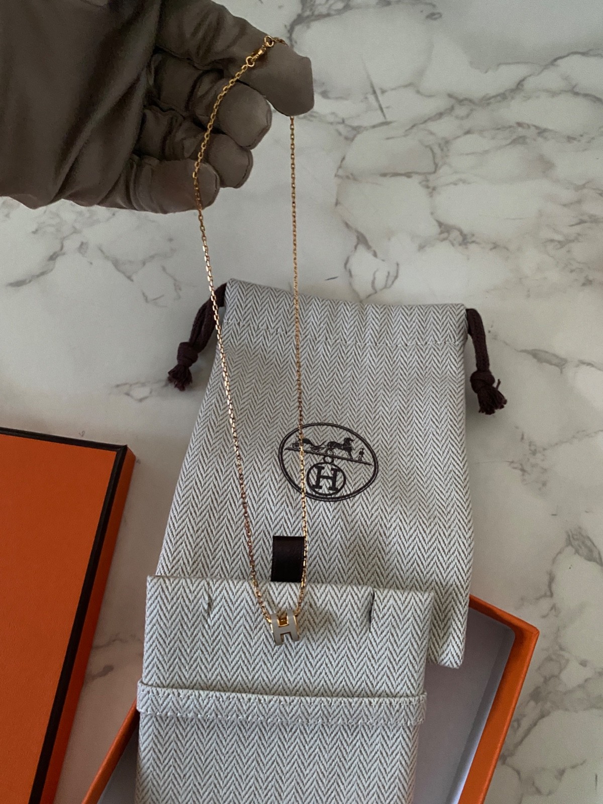 New Authentic Hermes Mini Pop H Pendant Necklace Accessory Jewellery Jewelry