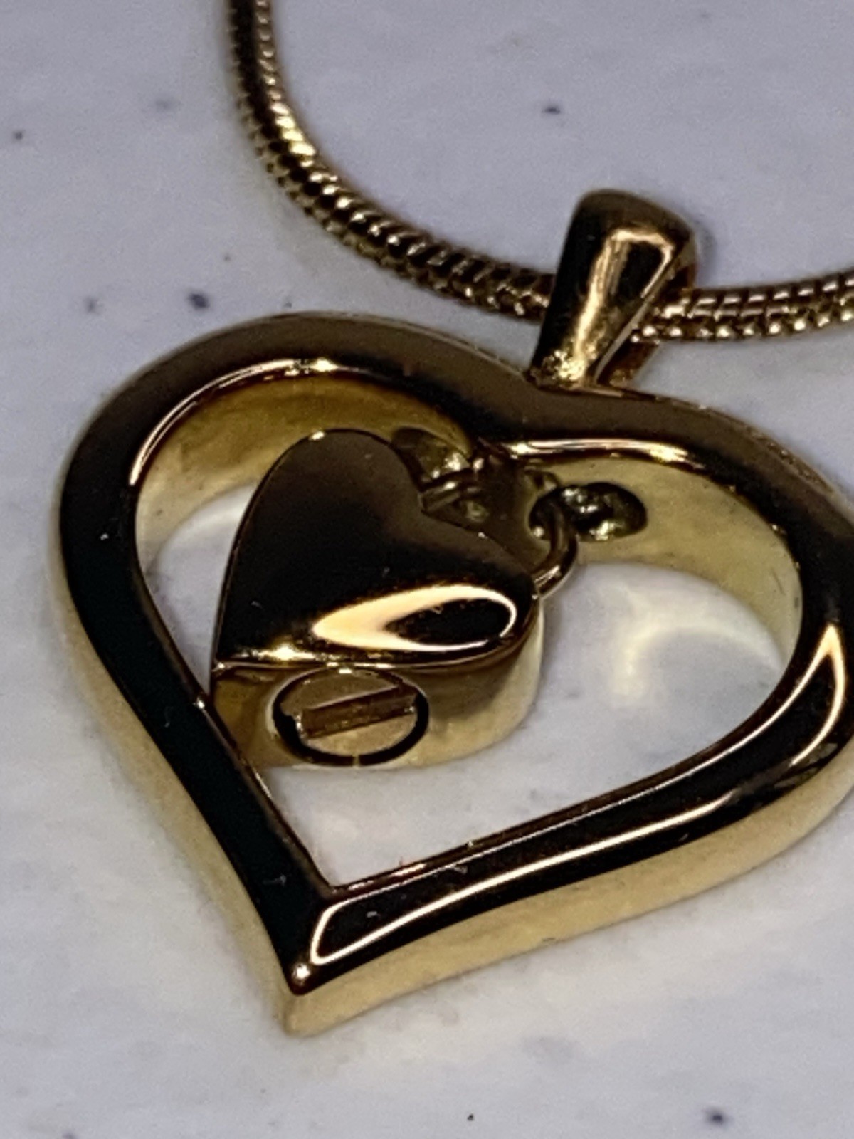 12K Gold Filled Heart Pendant Necklace 1/20 GF Gift Box New