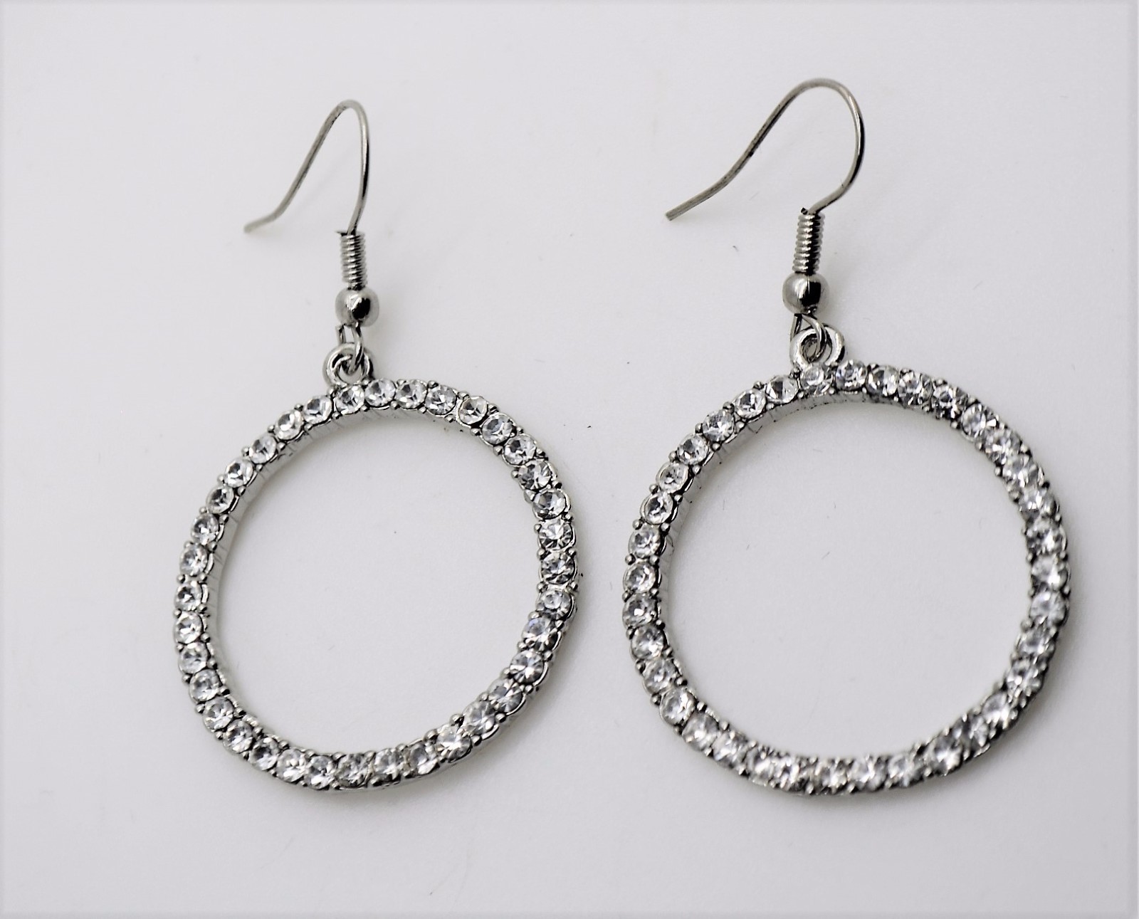 C332 Modern Style Rhodium Plated Clear Rhinestone Wedding Drop Fashion Earring
