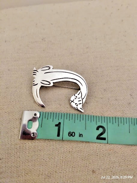Vintage Sterling Cat Brooch Marked 925 TP-97 Mexico