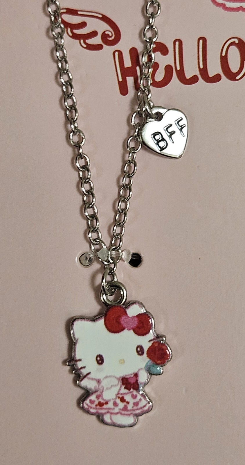 2 PC CLAIRE’S HELLO KITTY SANRIO BEST FRIENDS BF VALENTINE’S DAY NECKLACES