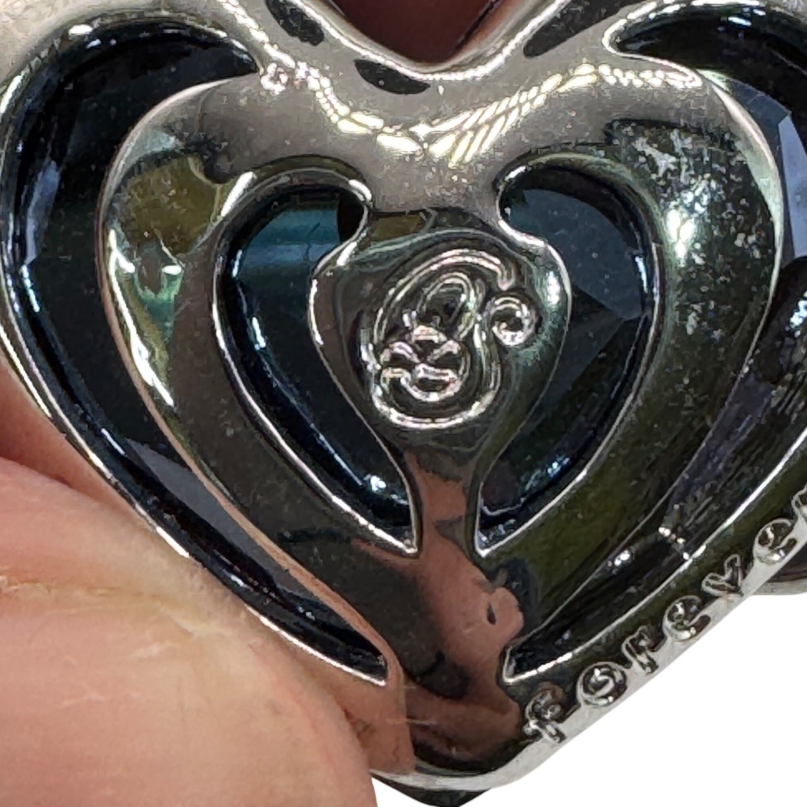 Qianse Swarovski Blue Crystal Heart of The Sea Pendant Necklace Silver Tone NEW