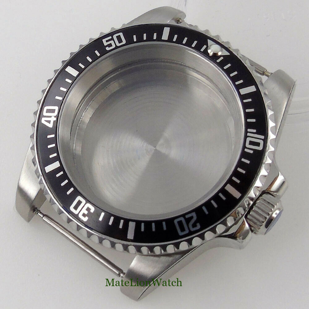 For NH35/NH36 Miyota8215 ETA2836 40mm Sapphire Watch Case Silver/Black Aluminum