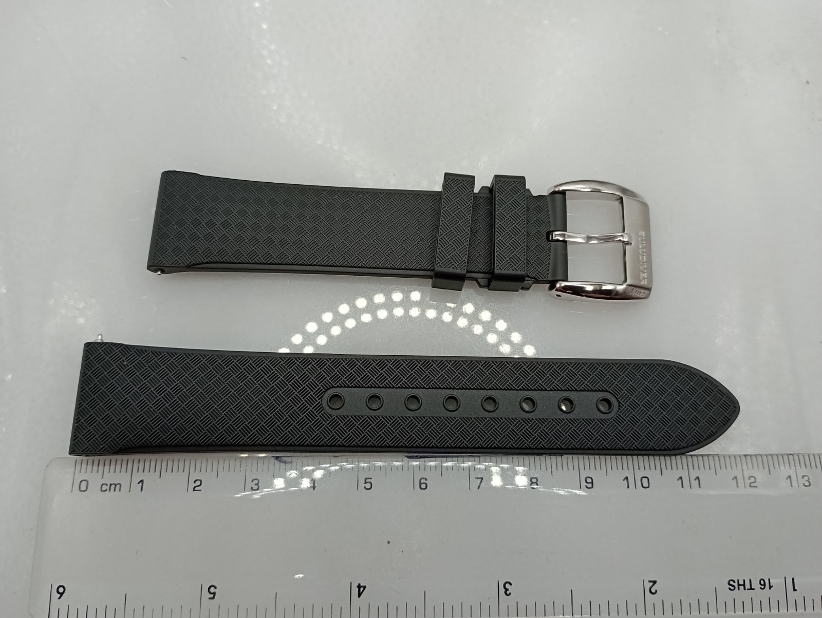 New 20mm Watchgecko Zuludiver HNBR Rubber Watch Strap Black Quick Release 6B360