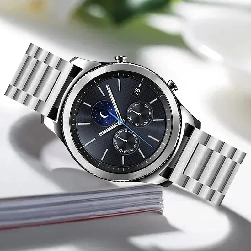 22mm Stainless Steel Watch Band Classic Link Strap For Movado Bold 3600261