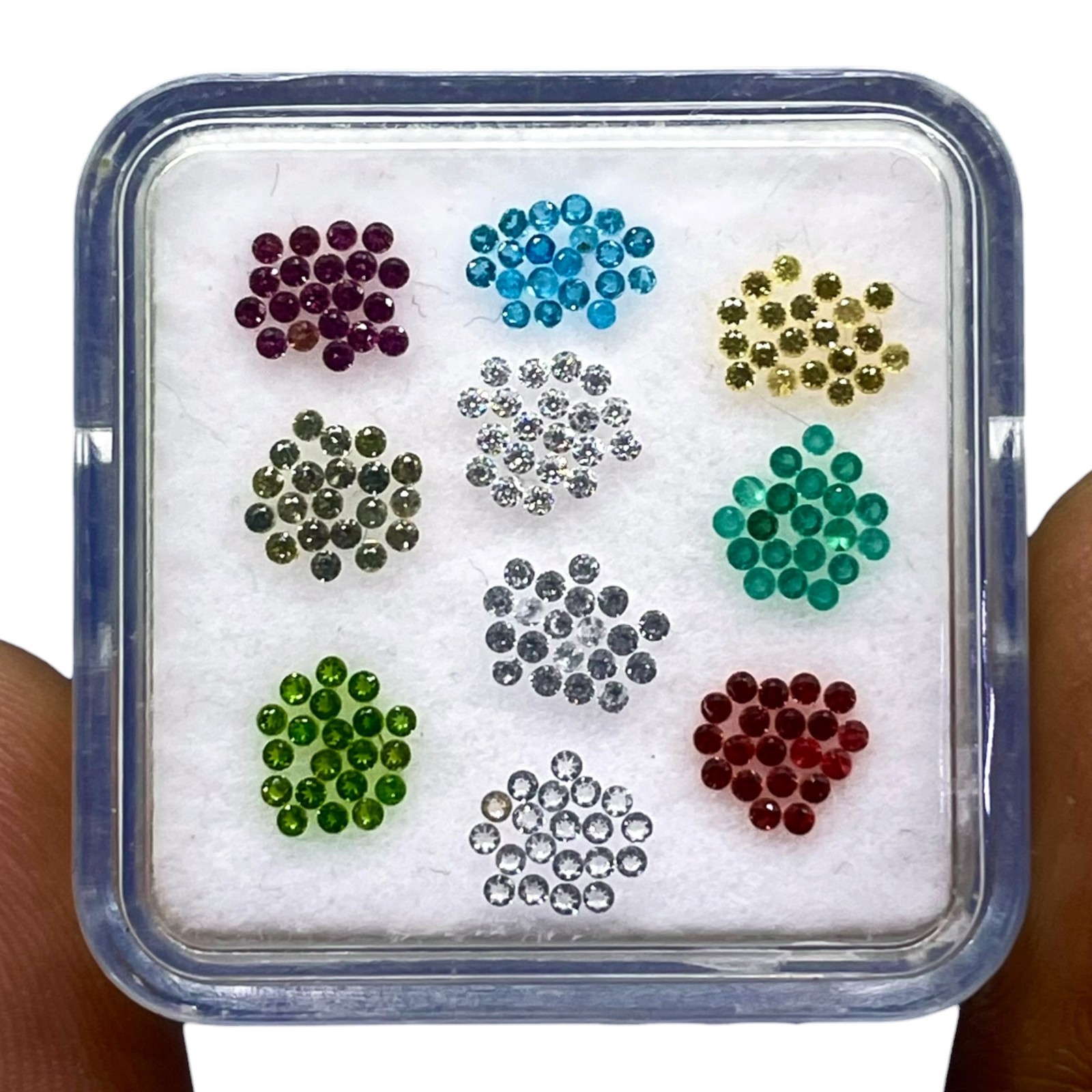 200 Pcs Natural Multi Gemstones Set 1mm Round Diamond Cut Calibrated Gems Lot