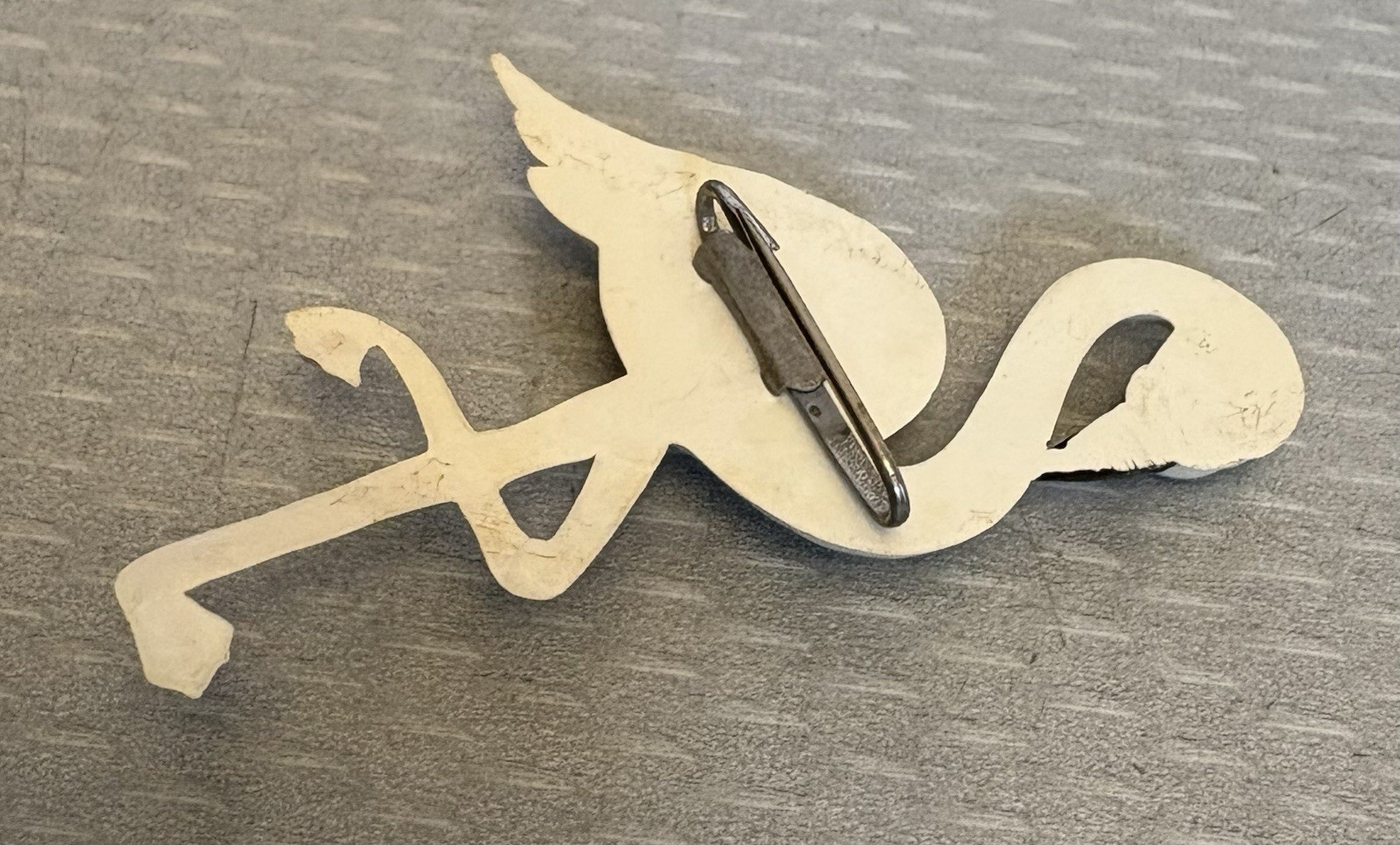 Art Deco Vintage Celluloid White Flamingo Brooch 2.75″