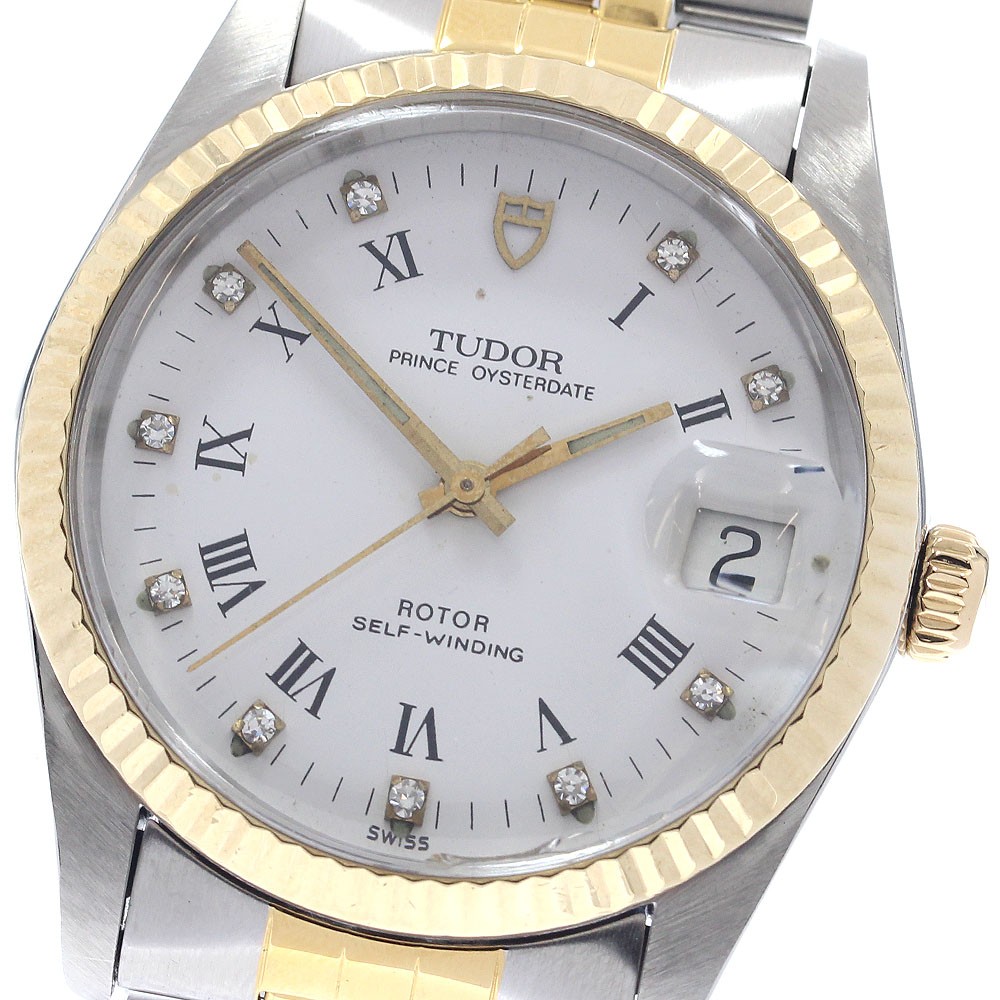 TUDOR Prince Oyster Date 74033 YG bezel 10P diamond Automatic Men’s Watch_922711