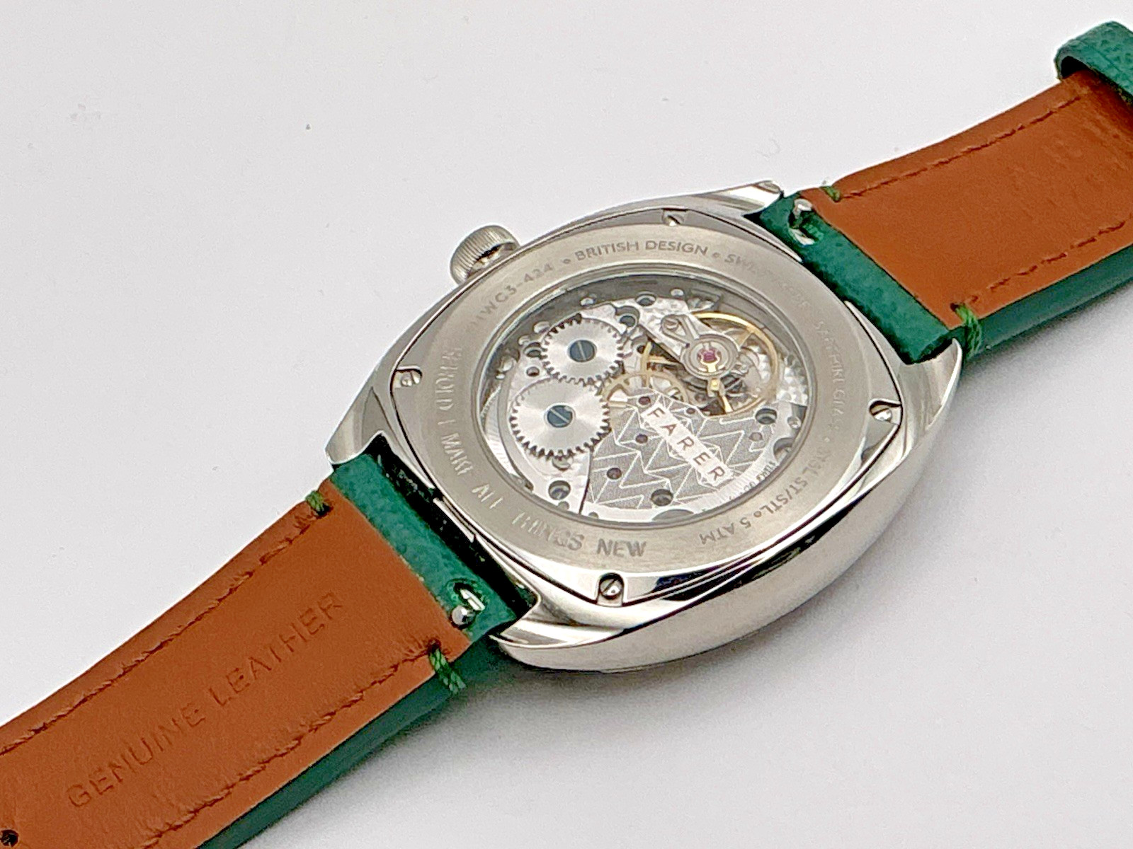 Farer Green Mansfield Manual Wind Watch SW216-1 Full Set Box and Papers