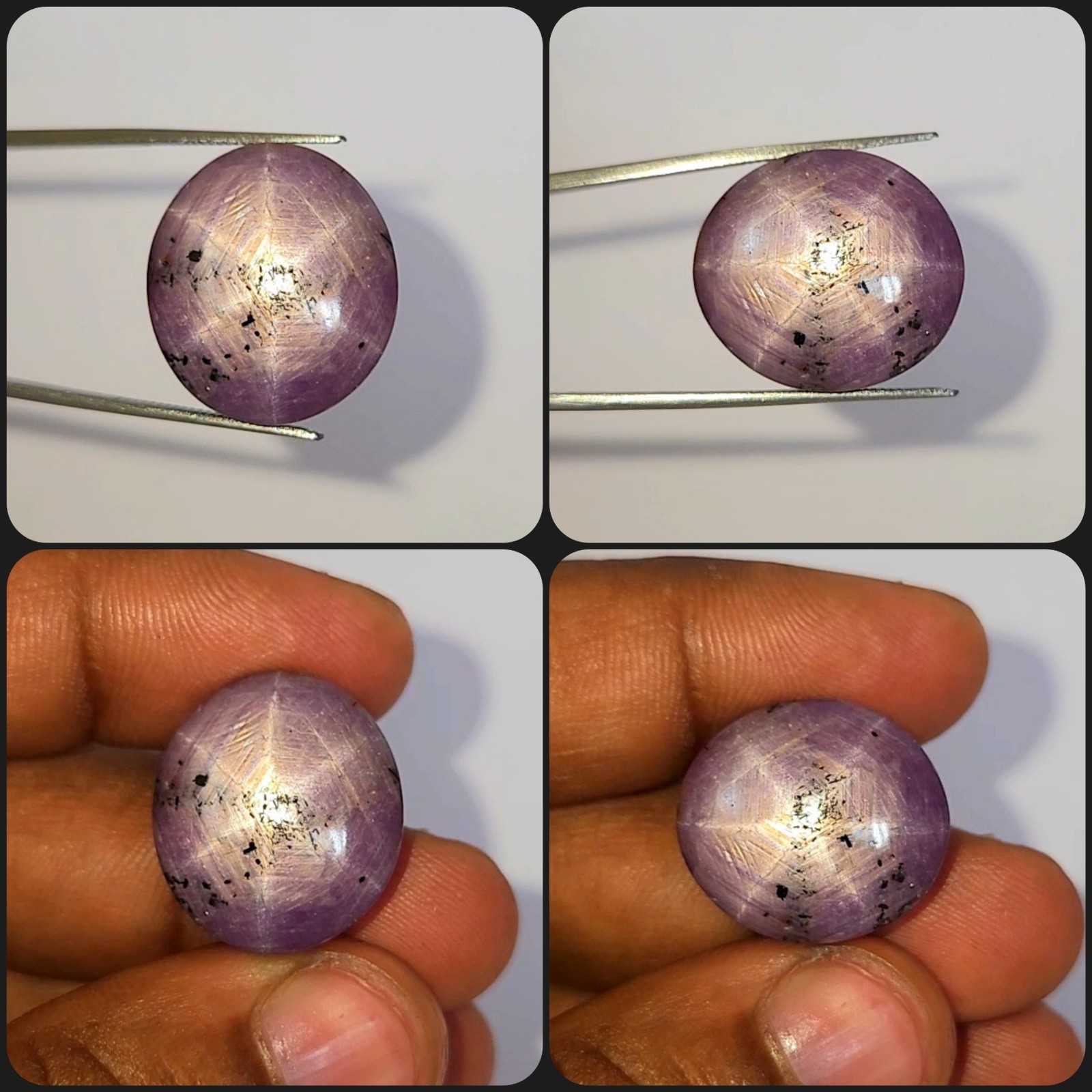 Natural 45.70 ct Star Ruby Pink Oval Cabochon untreated loose gemstone