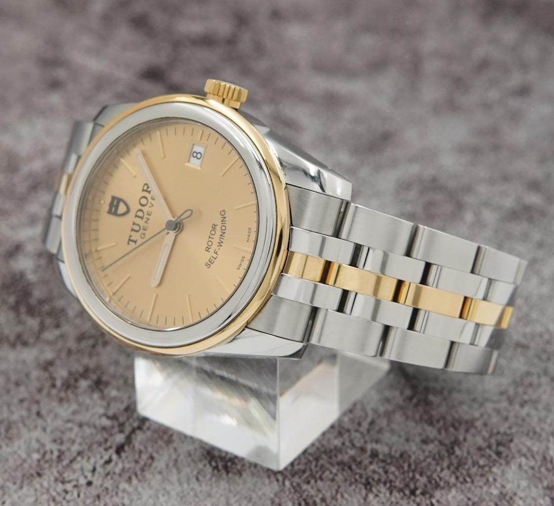 Tudor Glamour Date Ref. 55003 Champagne Dial Gold and Stainless 36mm Mens Watch
