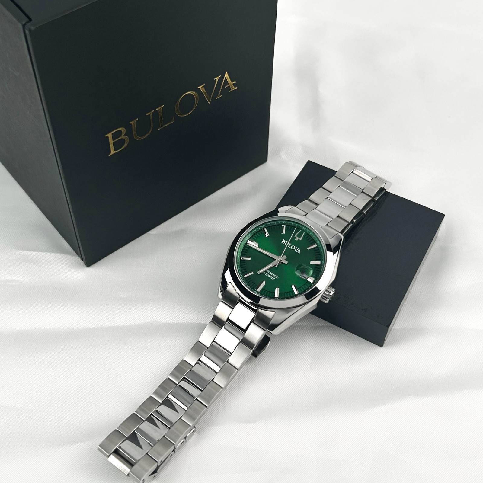 New w/box/Bulova 96B429 Surveyor Automatic Green Dial Automatic |Watch 39MM