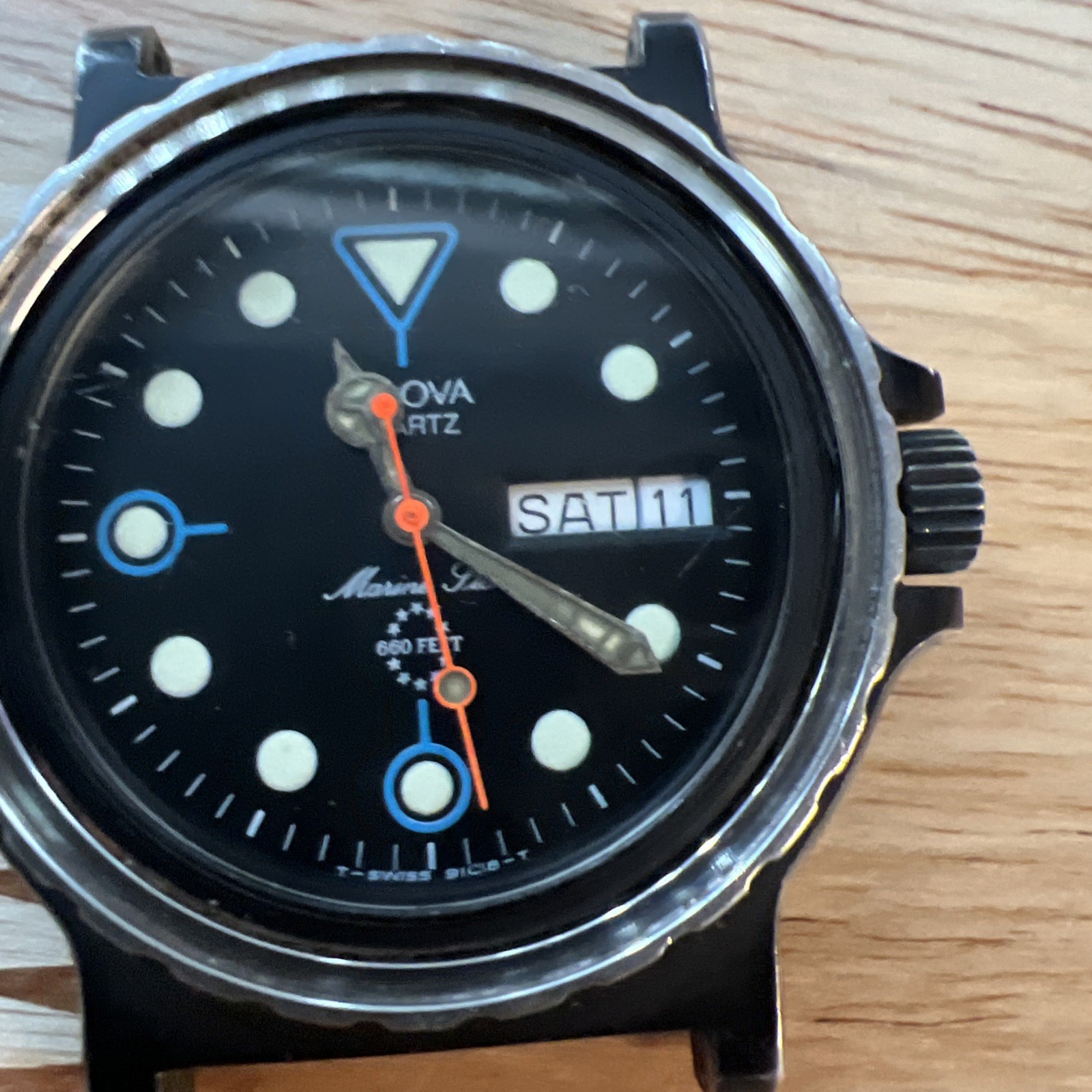 Bulova Marine Star Diver Black Watch C8671021 Running Missing dial but works
