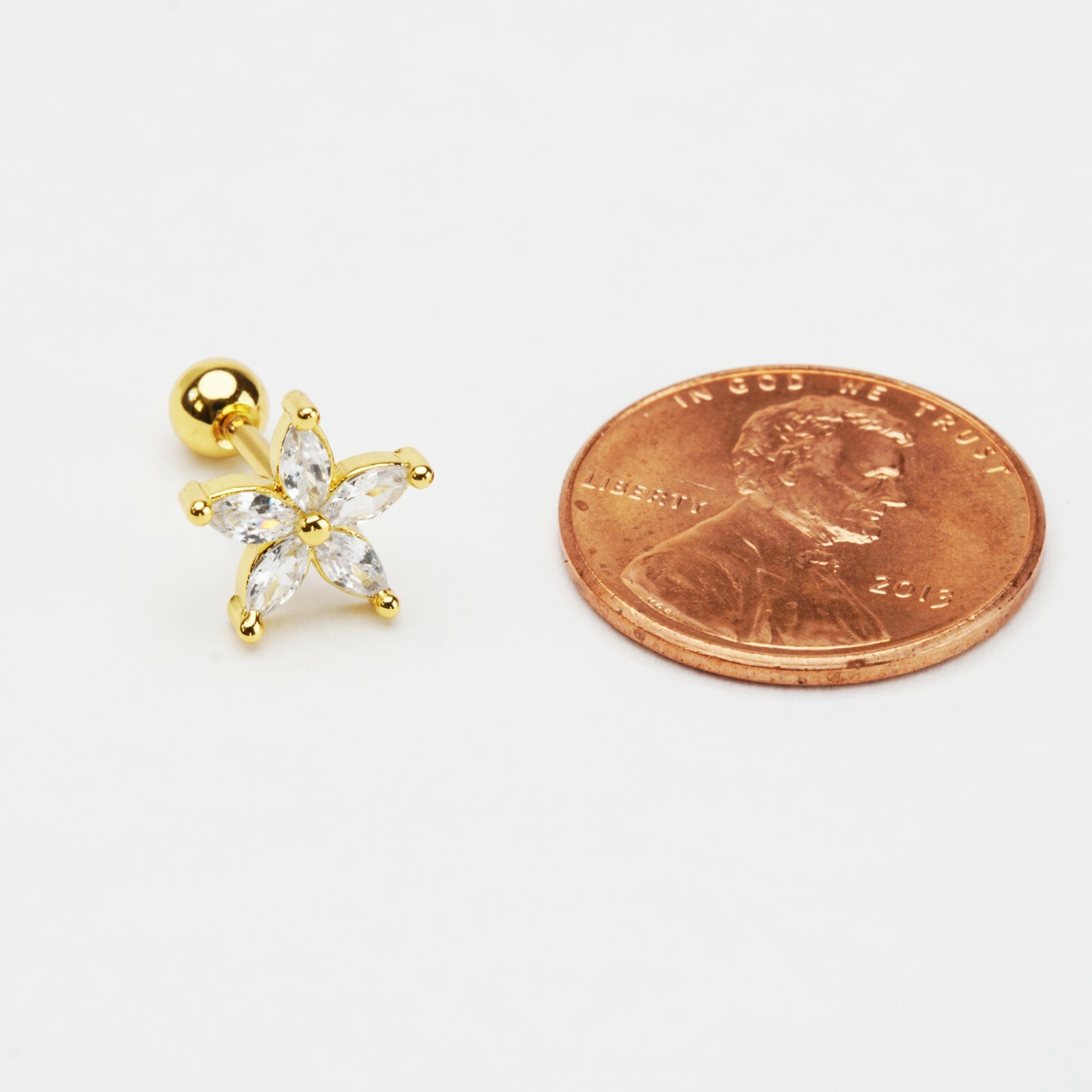 Stainless Steel Clear Silver Gold Star Cubic Zirconia Men Women Stud Earrings
