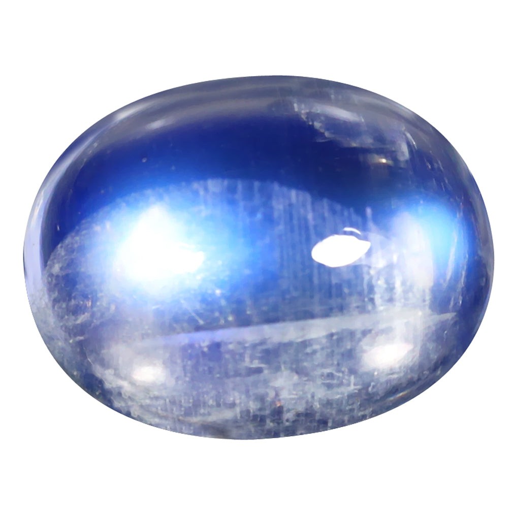 1.92 ct Excellent Oval Cabochon (9.05 x 7.00 mm) Natural Rainbow Blue Moonstone