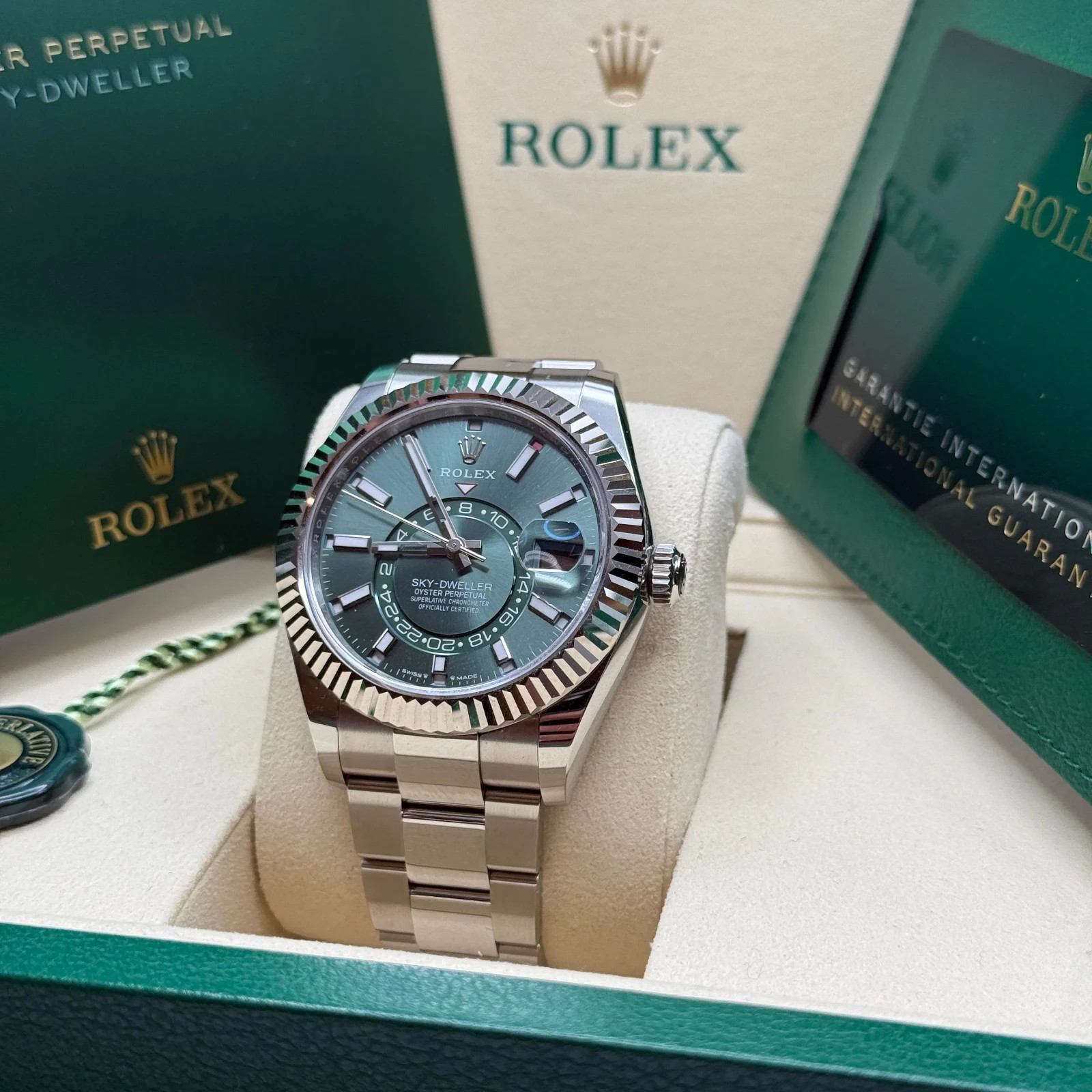 2026 New Rolex Sky-Dweller 42mm, – Green Dial – Oyster Bracelet – Ref. 336934