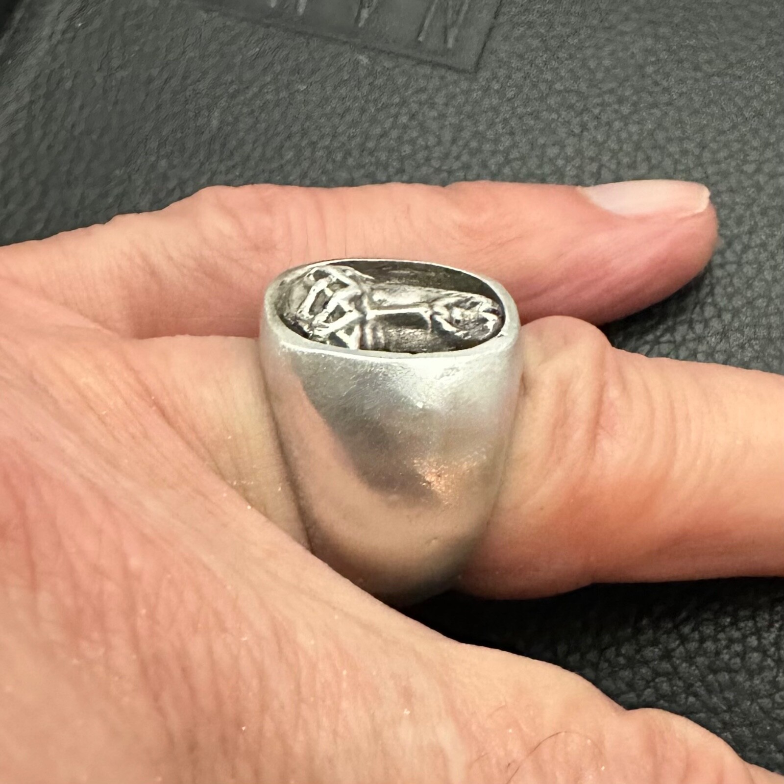 MJG STERLING SILVER . 3-D JESUS RING. 35 GR. SZ 10.
