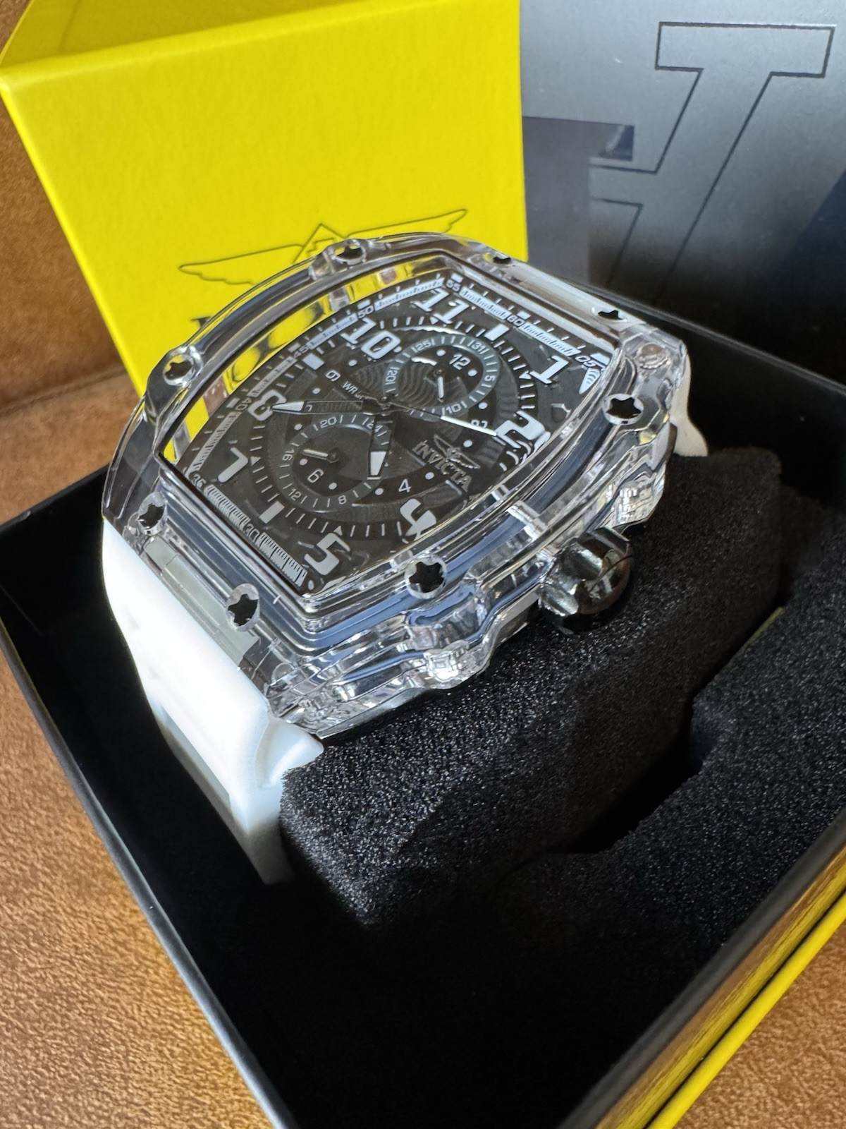 Invicta Racing Cyclone Men’s Watch – 48.5mm, Smoke/White (48719)