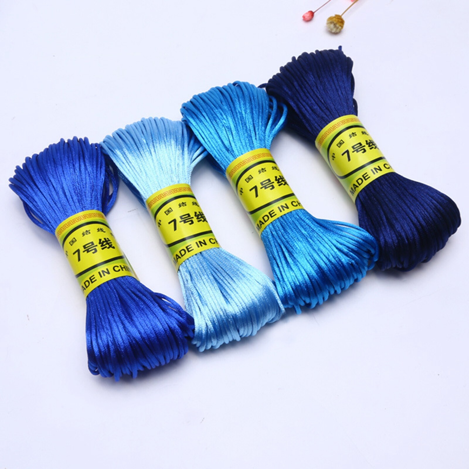 40 Meter 1.5mm Braided Macrame Satin Silk Cord Chinese Knot Nylon Rattail Thread