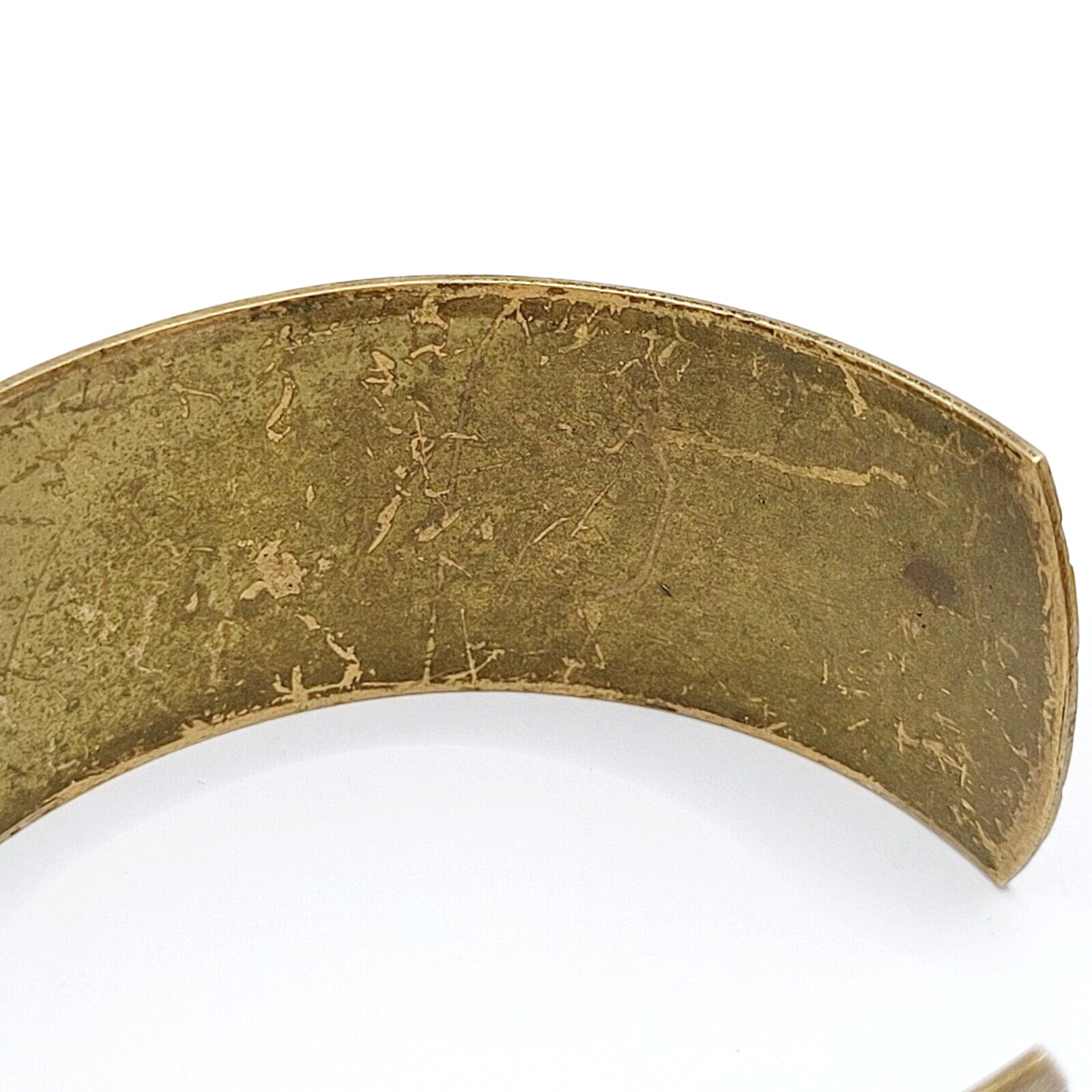 Southwestern Native Tribal Pattern Copper Vintage Cuff Bracelet with Brass Color