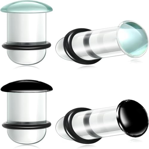 Glass Ear Stretching Kit, Single Flare Glass Plugs for Women and Men, Single