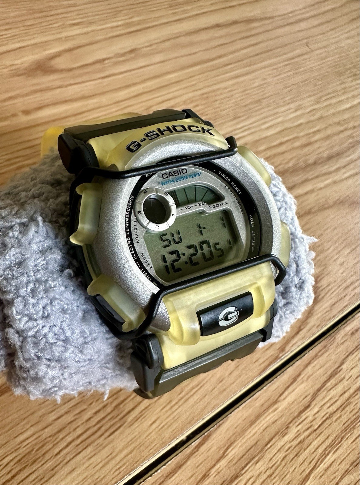 VTG CASIO G-Shock Quartz Watch G-Glide DW-003 200m Digital Chrono 90’s Clear Gel