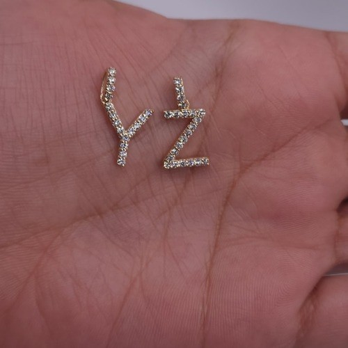 14Kt Gold Initial Letter 0.36 Ct Lab Grown Diamond Pendant