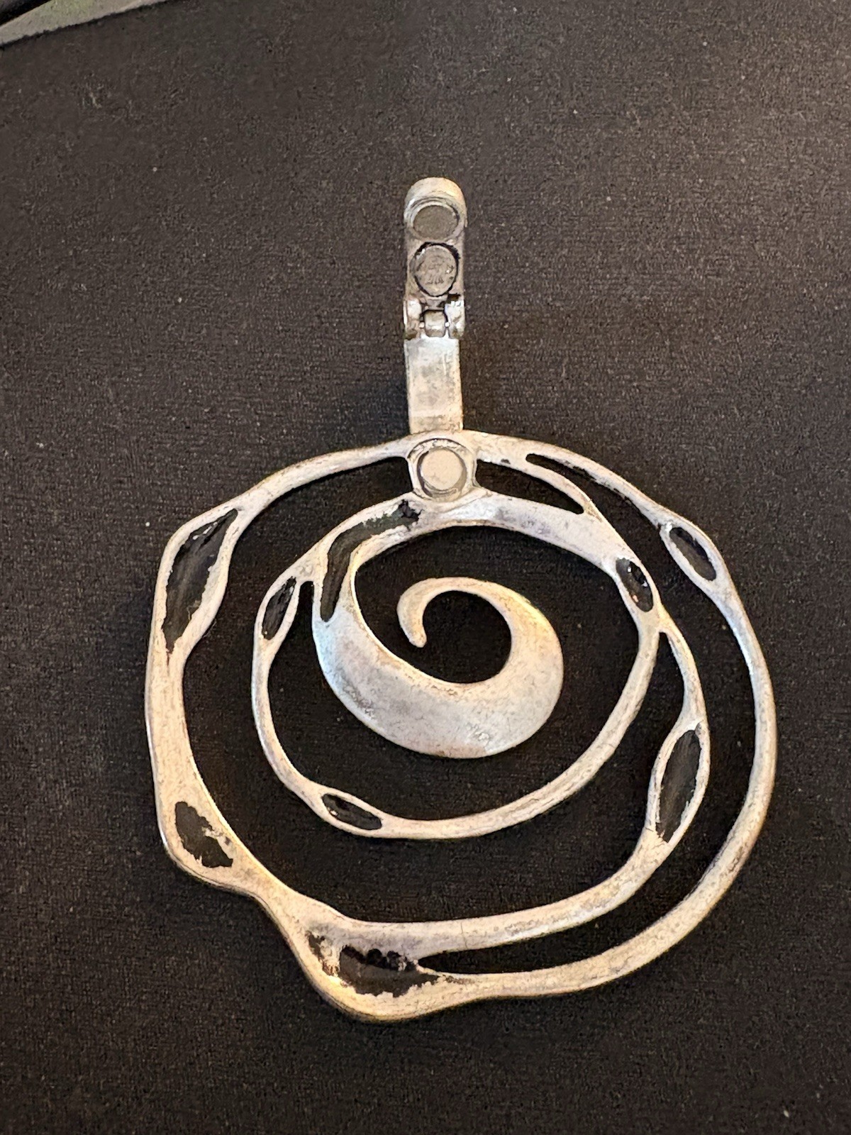 Premier Designs Silver Tone Spiral Swirl Charm Pendant Metal No Stone