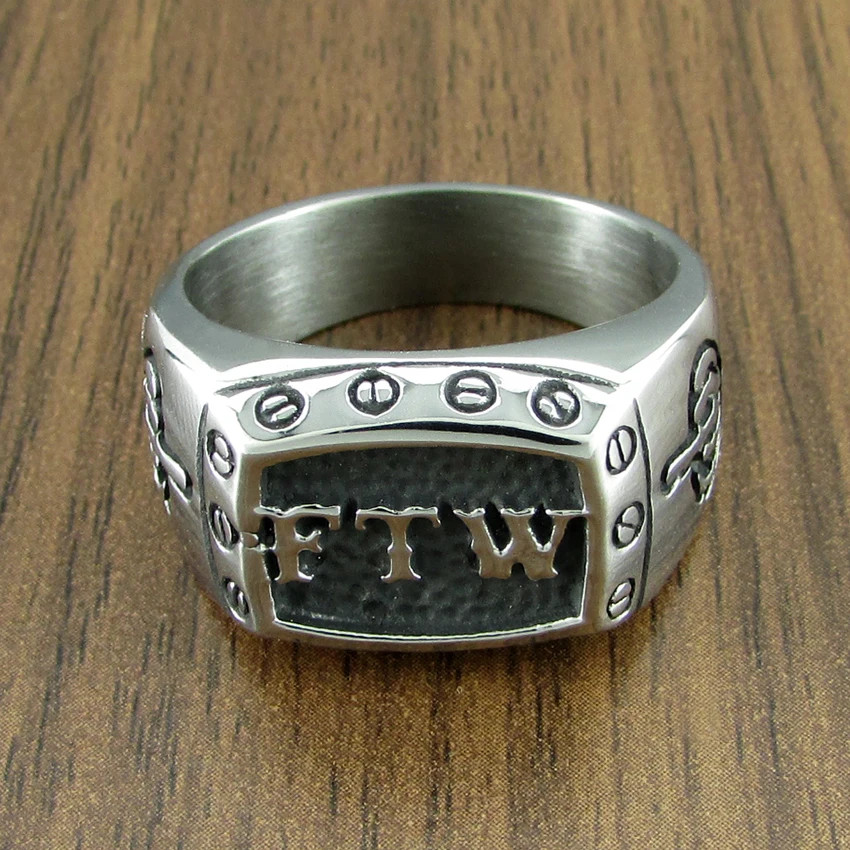 Punk Size 7-15 FTW Mechanical Screw Women’s Biker Exquisite 316L Stainless