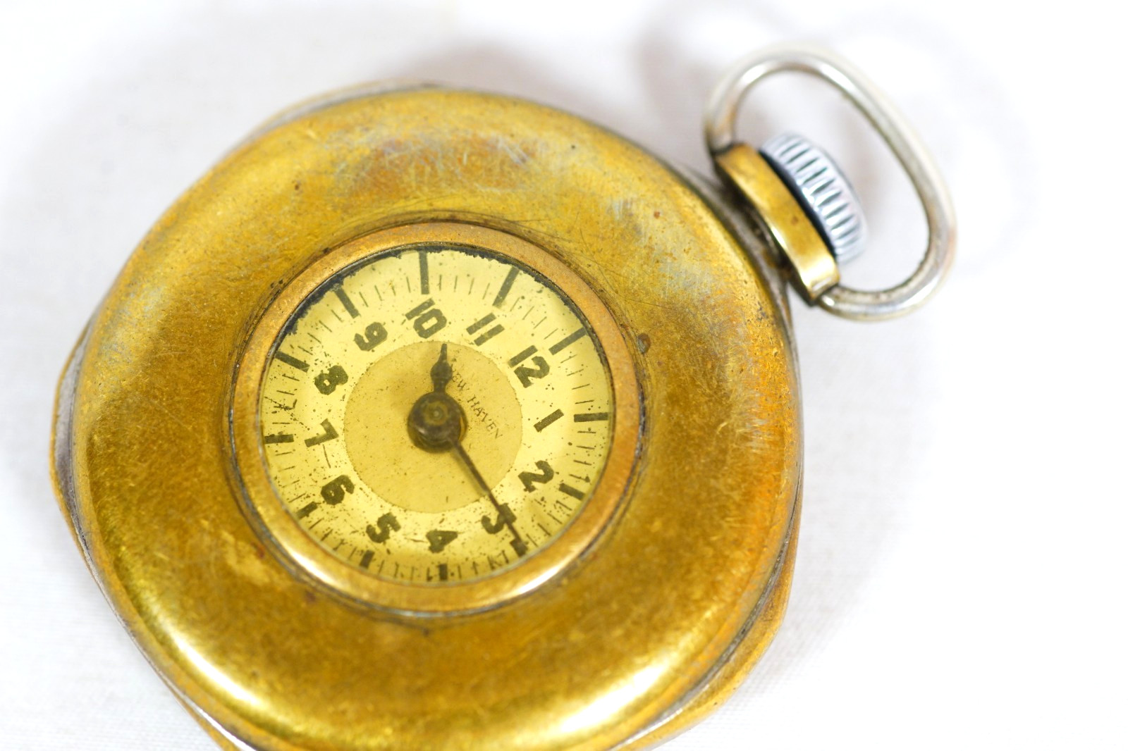 New Haven Pocket Watch Pentagon Shape Mechanical Wind USA Pinlever Watch
