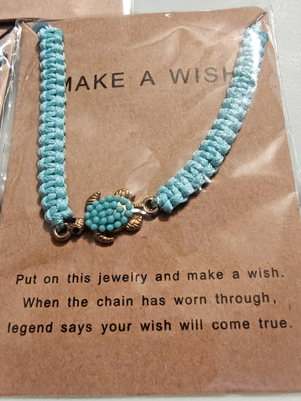 Make A Wish Turquois Beach Themed Bracelets- 5 Individually Wrapped