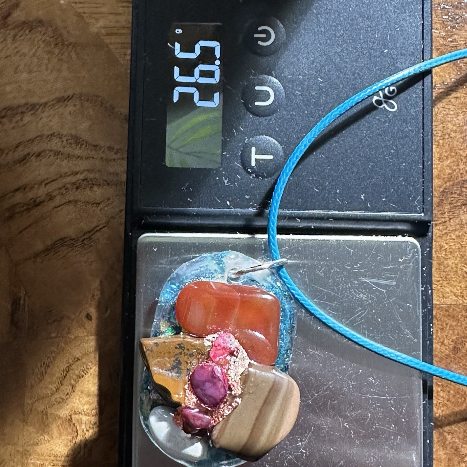 Original Art Unique Resin Gemstone Artisan Pendant Necklace 1.5 Handmade 5559 S