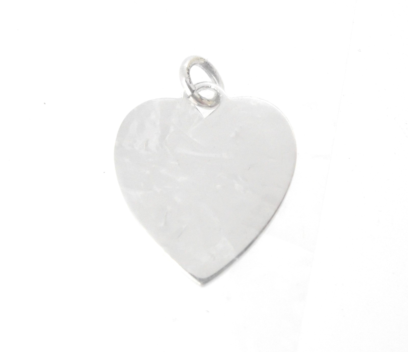 Charm MS Co Sterling Silver Heart Shiny Plain 5/8 x 9/16 inch Engraveable
