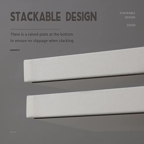2 Pcs Stackable Jewelry Organizer Trays,20 Hooks Necklace Chains Display Beige