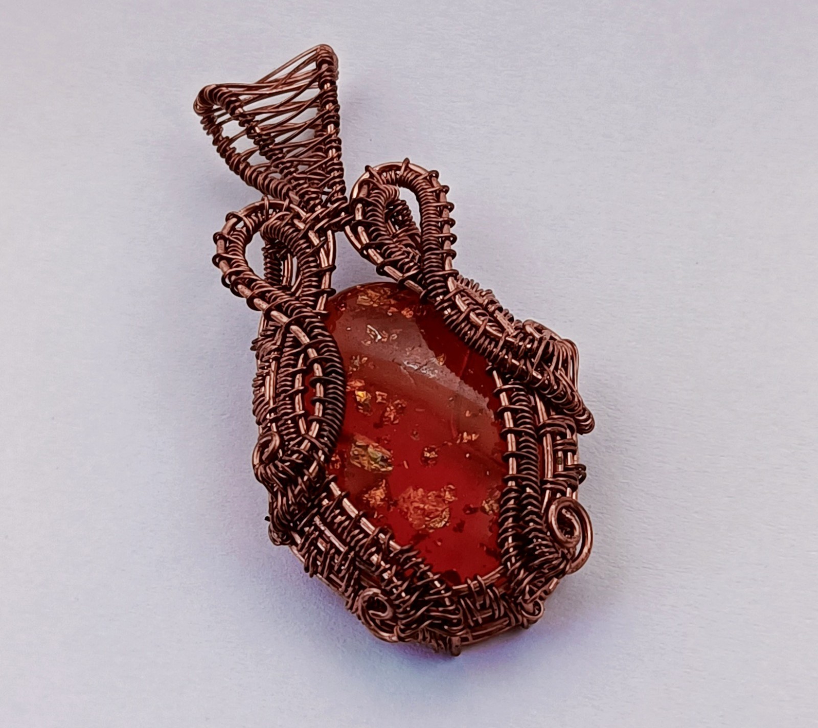 Natural Baltic Amber Copper Jewelry Wire Wrapped Gift For Her Pendant 53.5 Ct