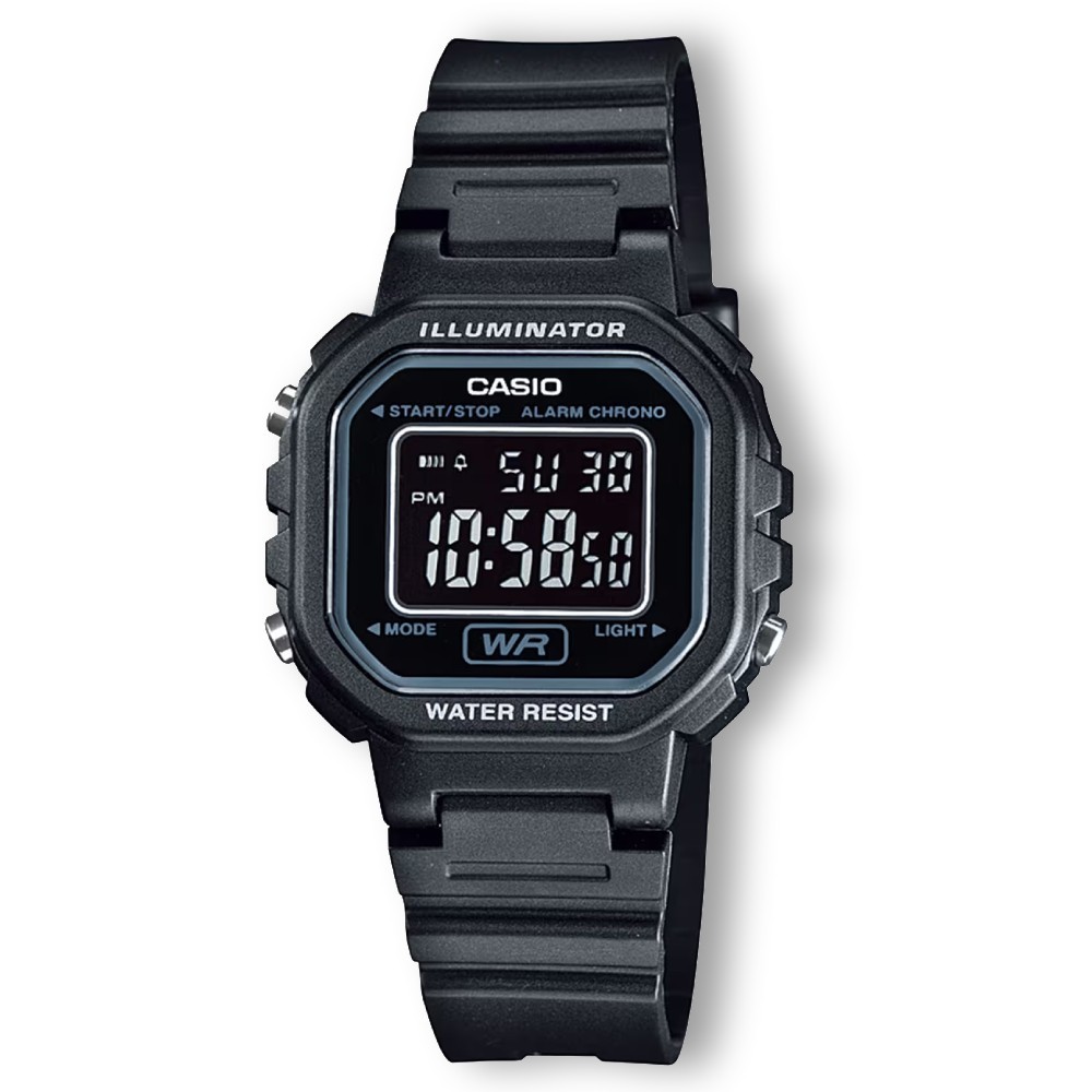 Casio LA-20WH-1B Unisex Digital Watch Black Resin LED Alarm Stopwatch