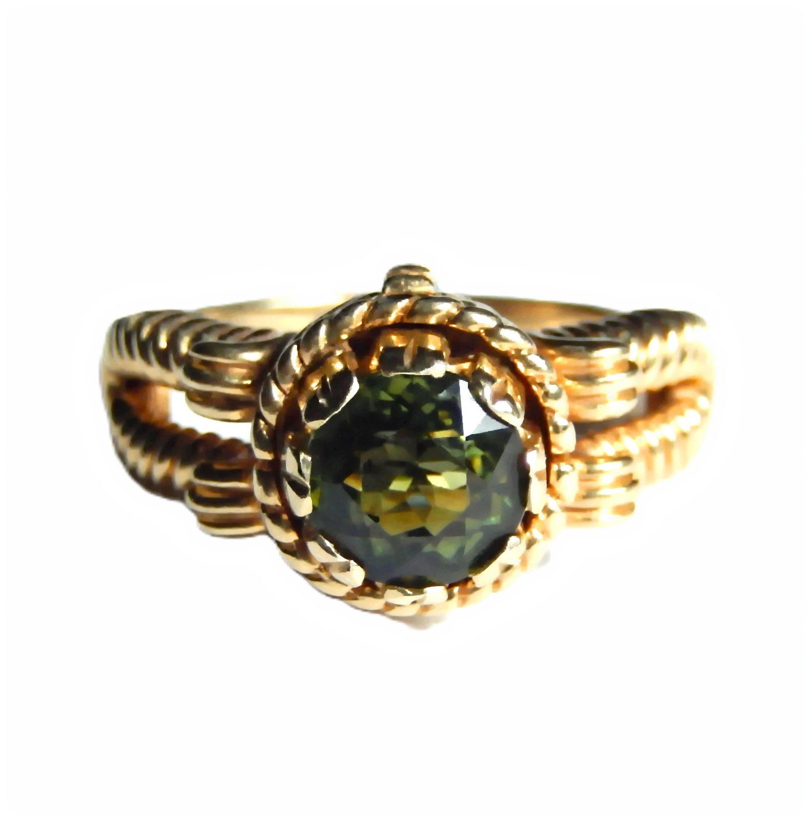 14K Solid Gold Ring Convertible to Pendant, Antique Etruscan Revival Size 8.25