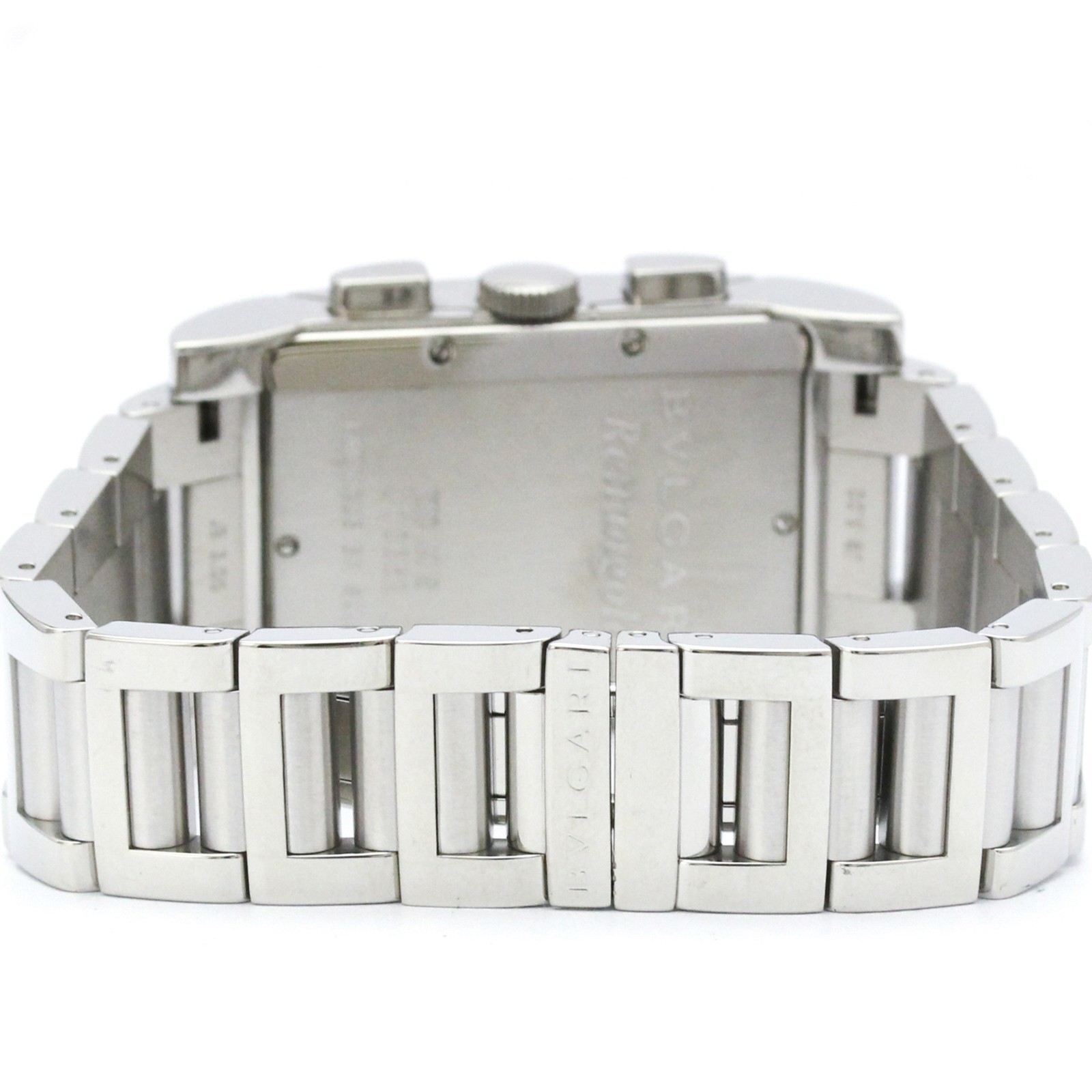 BVLGARI Rettangolo Stainless Steel Quartz Mens Watch RTC49S Polished BF594751