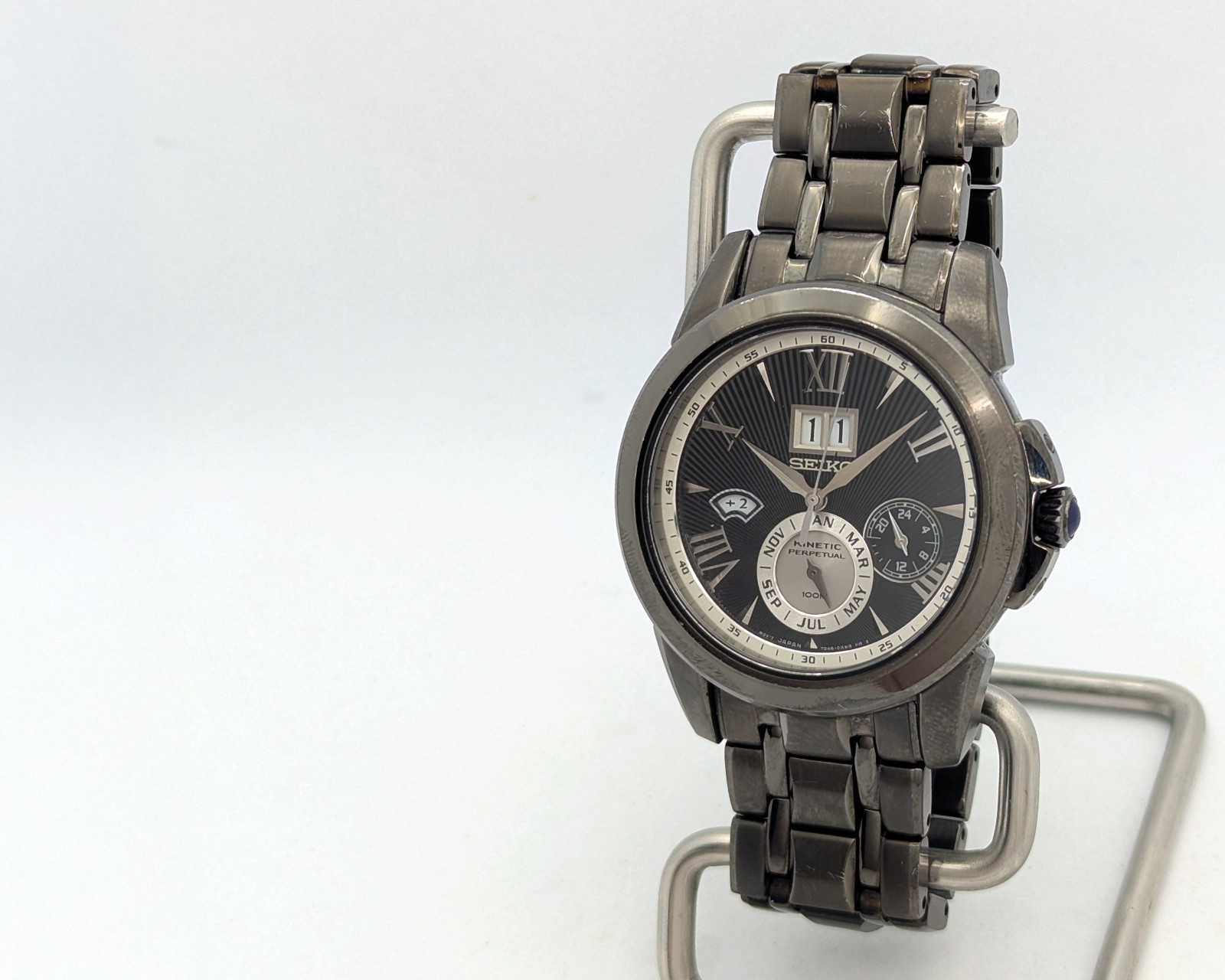 Seiko Premier Kinetic Perpetual Big Date Black Sapphire 7D48-0AM0| New Cap & Kit