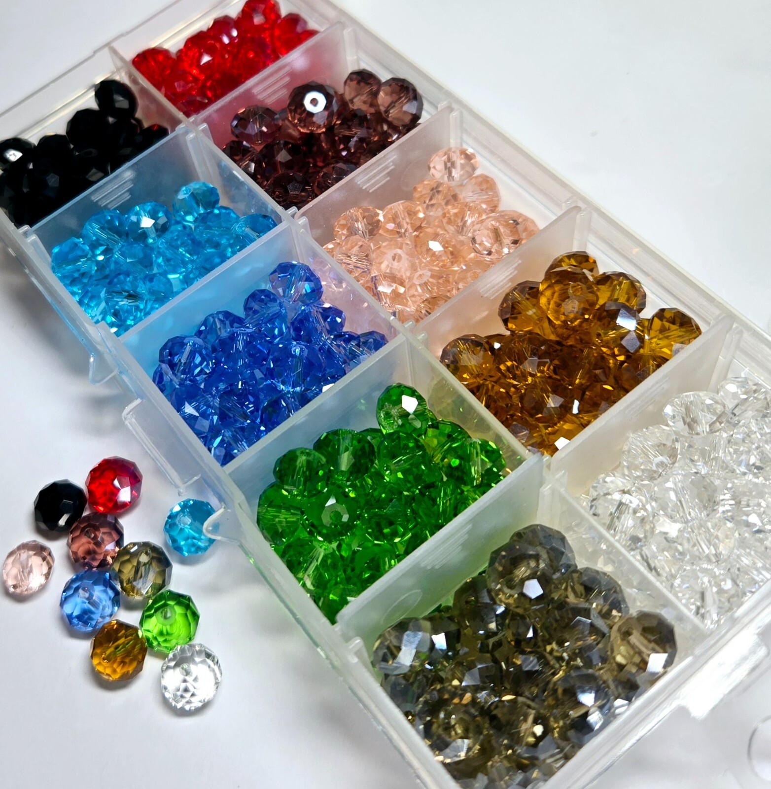 Crystal Beads 8mm Faceted Roundel Glass Beads for Jewelry Making 300 pcs