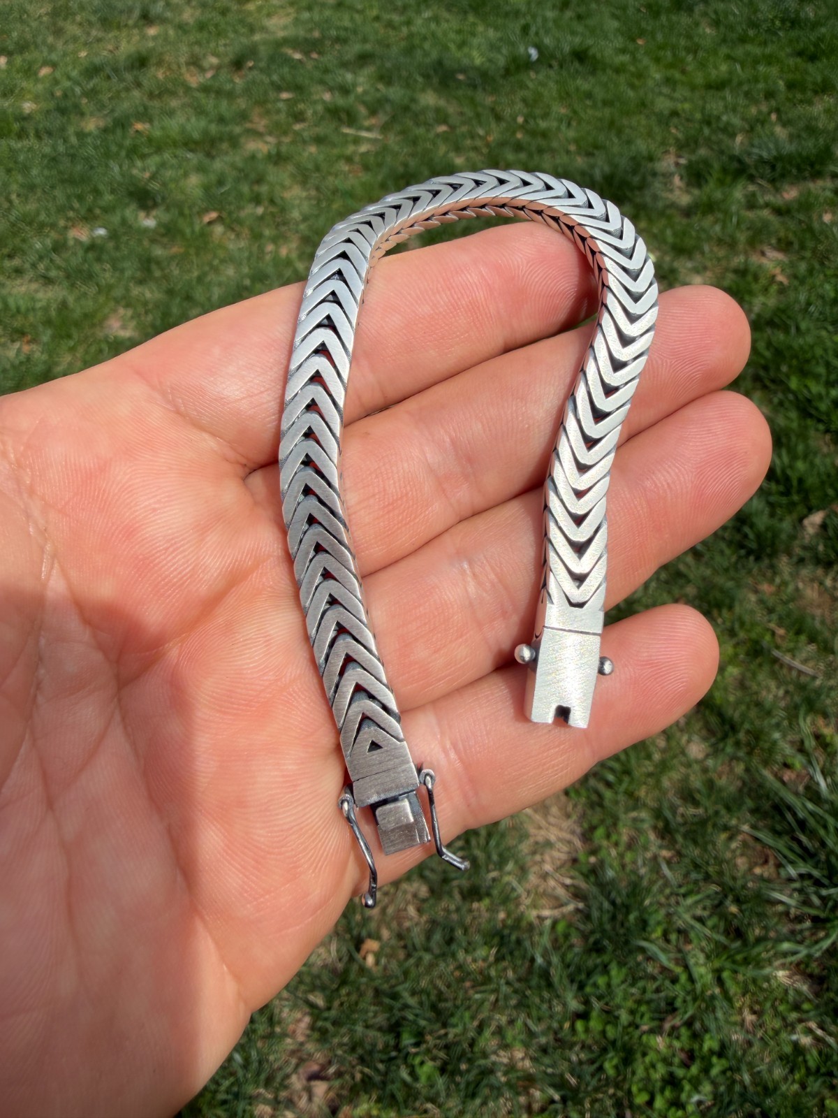 Custom 3 Link Miami Cuban Python Bracelet 12mm Real 925 Silver Oxidized Finish