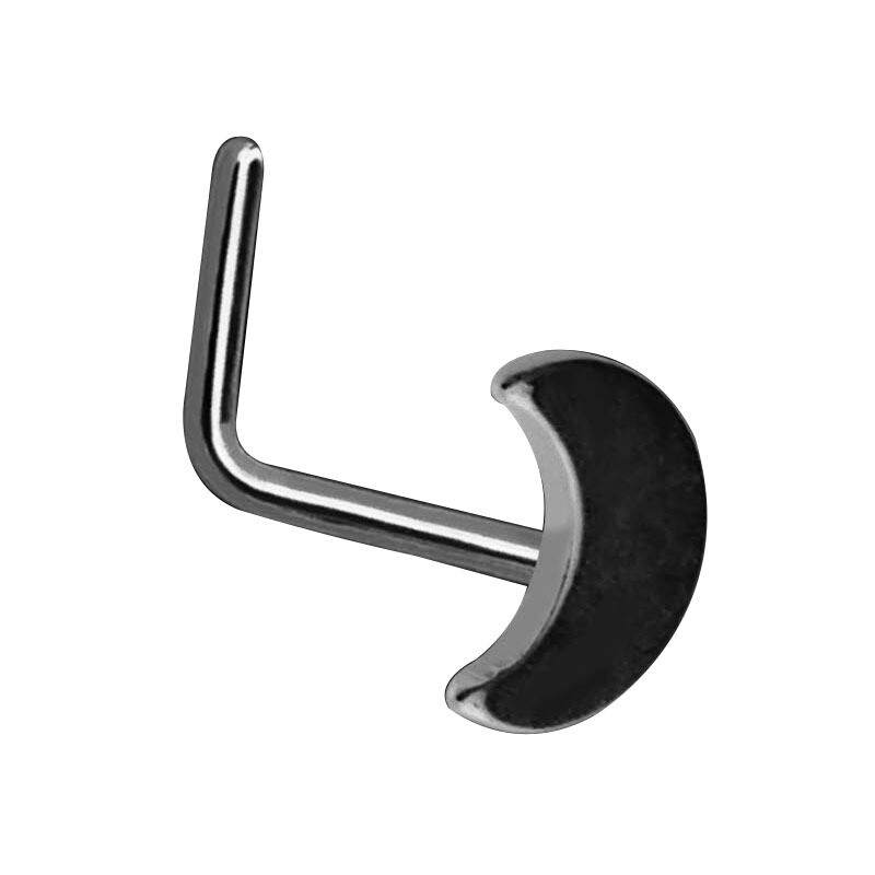 8pc Set Black Silver Rose Gold L Shape Nose Stud Helix Ring Piercing Jewelry 20G