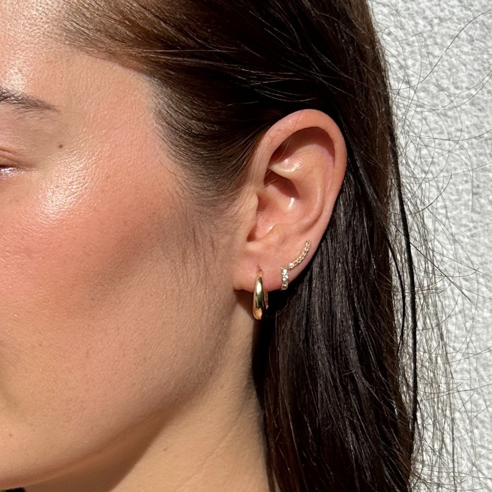 18K Gold Filled Classic Clicker Hoop Earrings