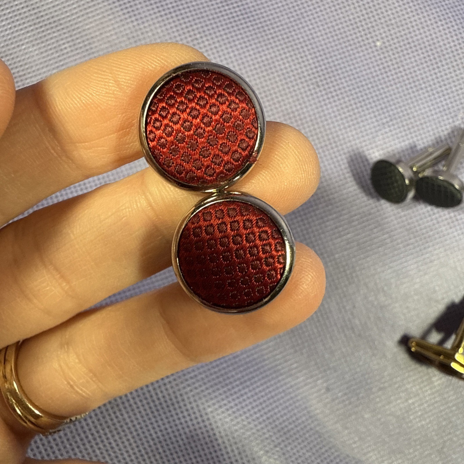 Huge Lot Of Vintage Cufflinks Blue, Green And Red And Many More Color Varia L4