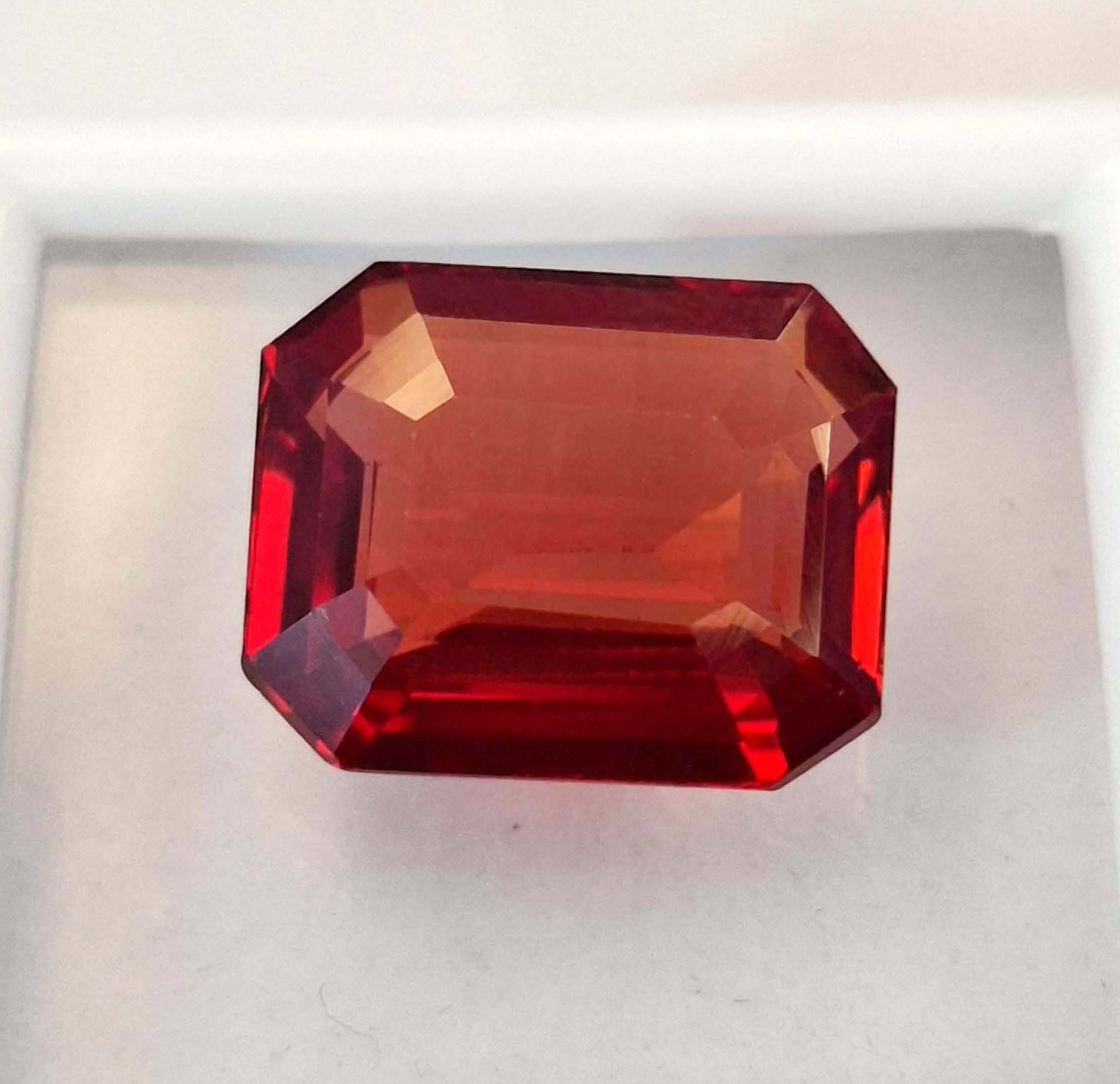 Hessonite Garnet Emerald Cut 8-10 Ct Natural Certified Loose Gemstone RK389