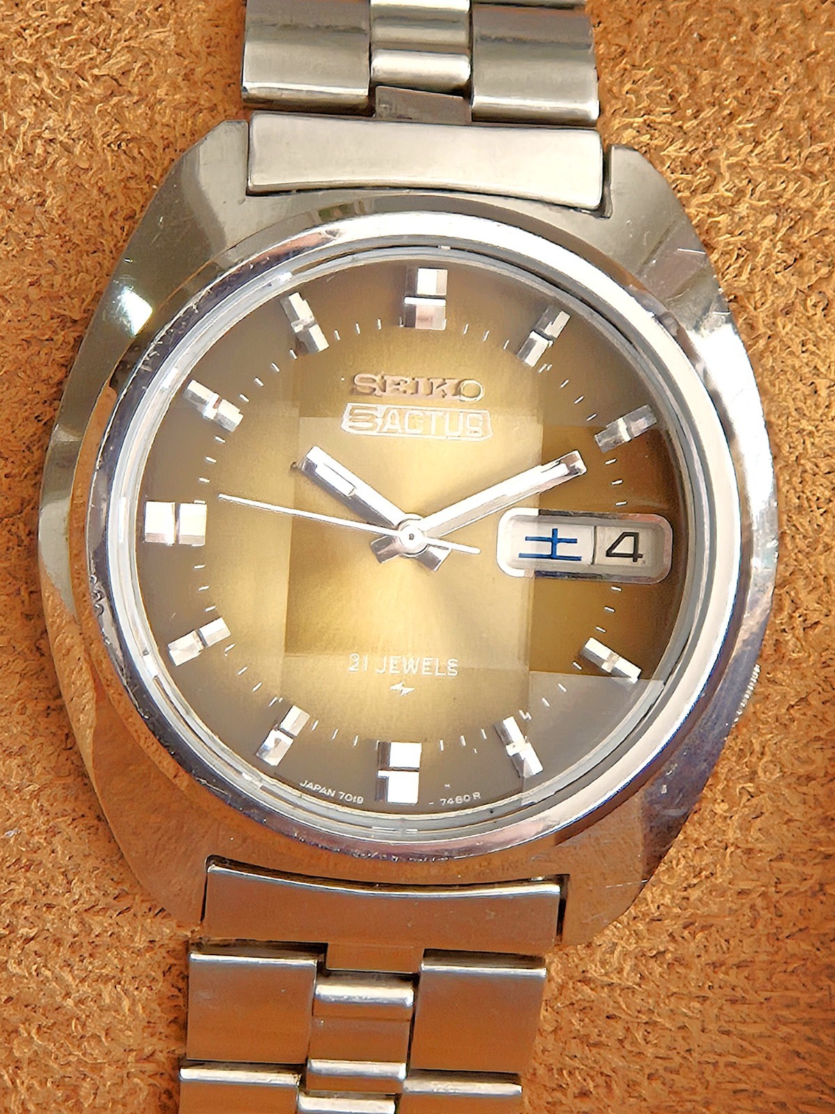 Vintage 1975 Seiko 5 Actus 7019-7350 Golden Brown Khaki JDM – Serviced