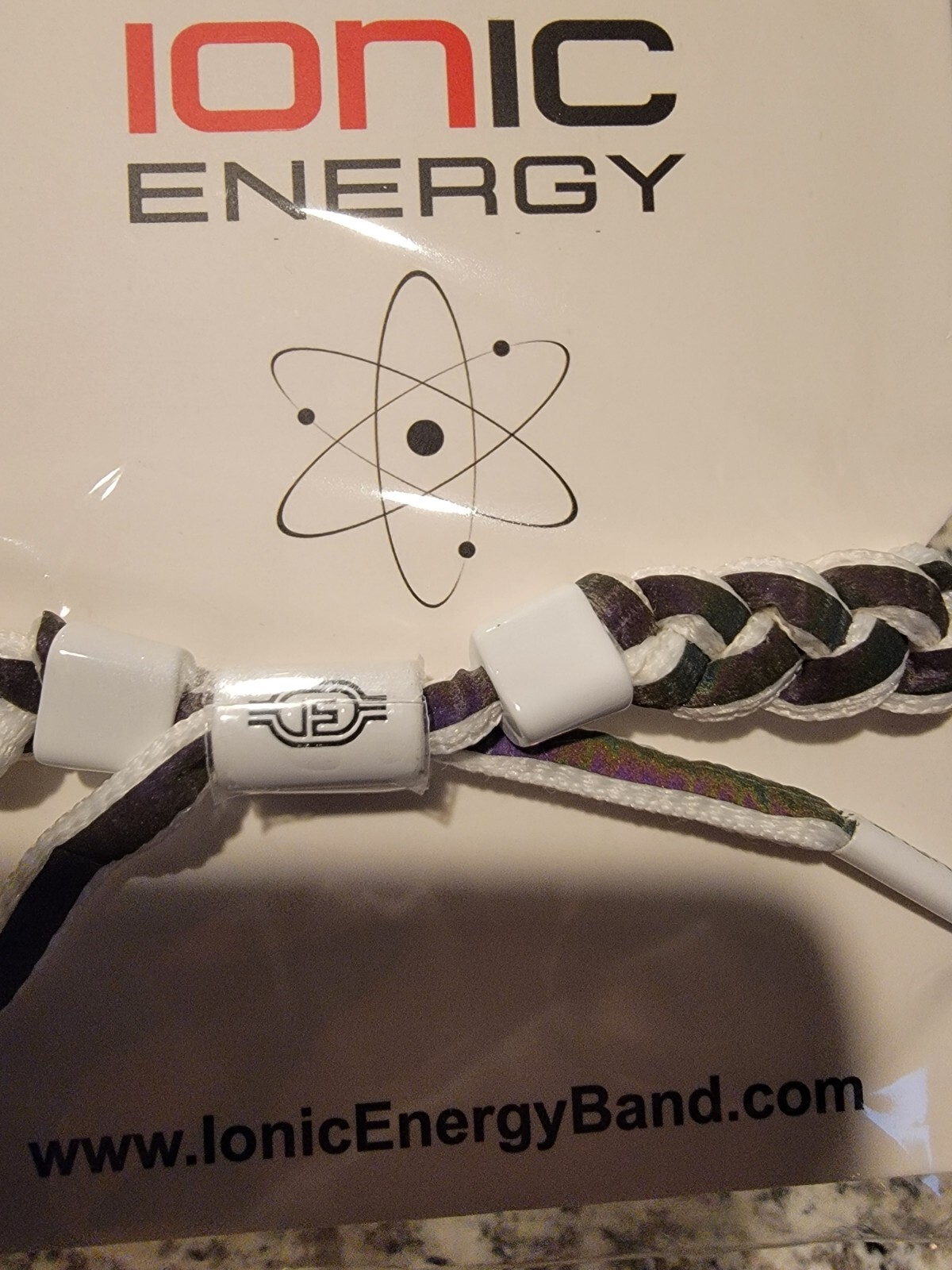 Brand New Ionic Energy Iridescent Black Reflective Braided Shoelace Bracelet