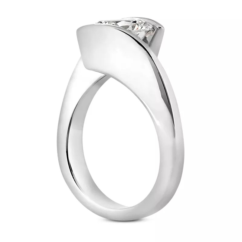 Solitaire Engagement Ring Solid 14K Gold 1.07 CT Round Lab-Grown Diamond F VS1
