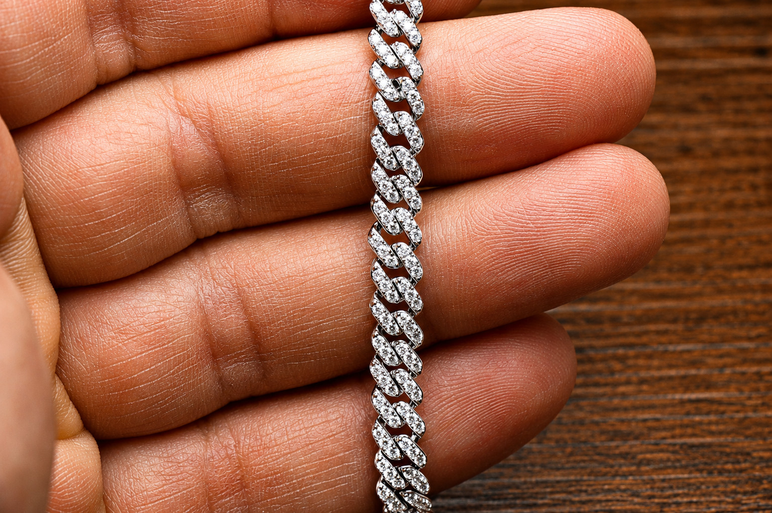 VVS1 Moissanite Monaco Cuban Bracelet 5.8mm 2.01 CTW 925 Sterling Silver